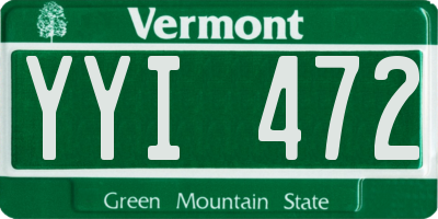 VT license plate YYI472