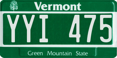 VT license plate YYI475