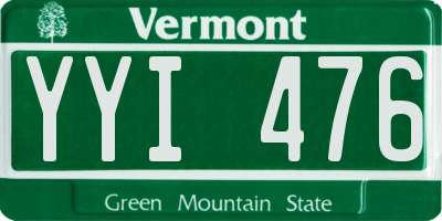 VT license plate YYI476