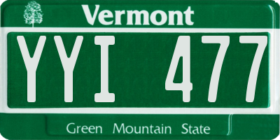 VT license plate YYI477