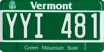 VT license plate YYI481