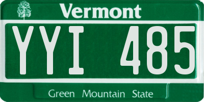 VT license plate YYI485