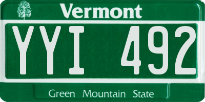 VT license plate YYI492