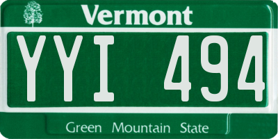 VT license plate YYI494