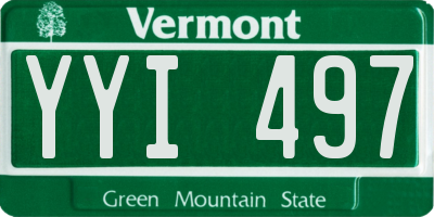 VT license plate YYI497