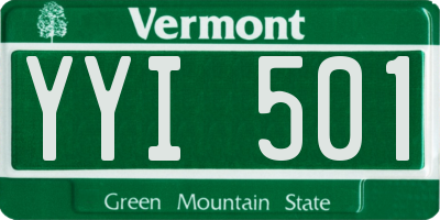 VT license plate YYI501
