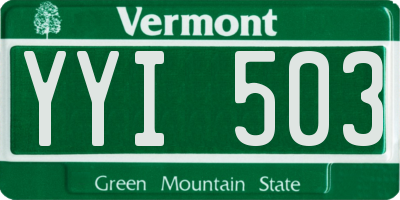 VT license plate YYI503