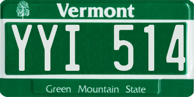 VT license plate YYI514