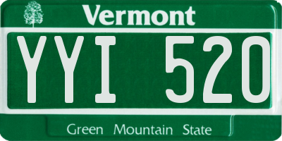 VT license plate YYI520