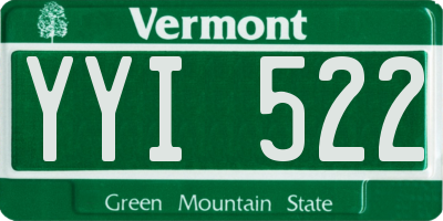 VT license plate YYI522