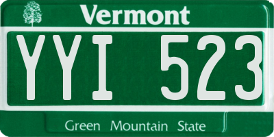VT license plate YYI523