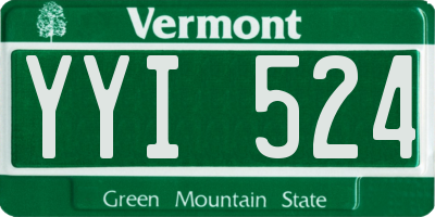 VT license plate YYI524