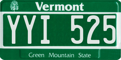VT license plate YYI525