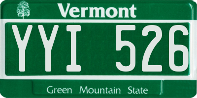 VT license plate YYI526