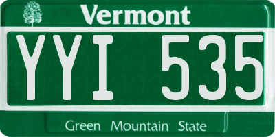 VT license plate YYI535