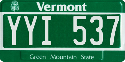 VT license plate YYI537