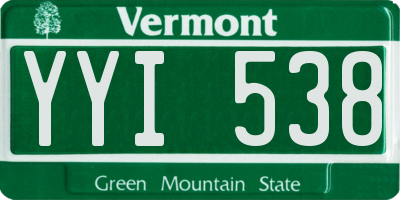 VT license plate YYI538