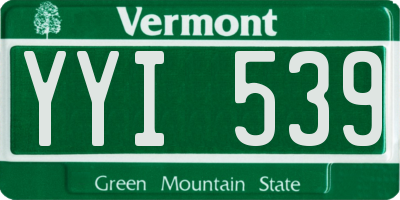 VT license plate YYI539