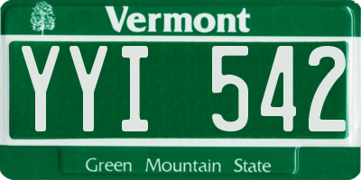 VT license plate YYI542