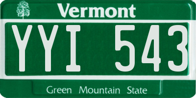 VT license plate YYI543