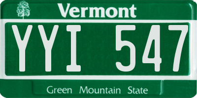 VT license plate YYI547