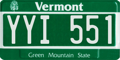 VT license plate YYI551