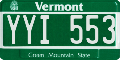 VT license plate YYI553