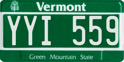VT license plate YYI559