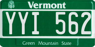 VT license plate YYI562