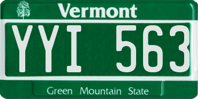 VT license plate YYI563