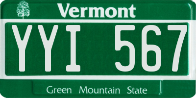 VT license plate YYI567