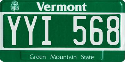 VT license plate YYI568