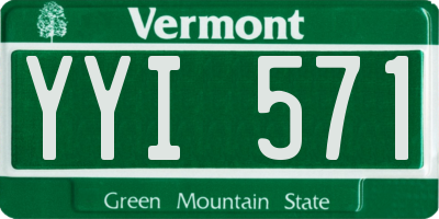 VT license plate YYI571