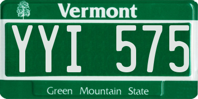 VT license plate YYI575