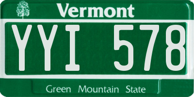 VT license plate YYI578