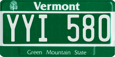 VT license plate YYI580