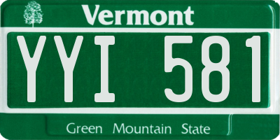 VT license plate YYI581
