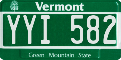 VT license plate YYI582