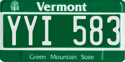 VT license plate YYI583