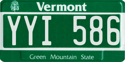 VT license plate YYI586