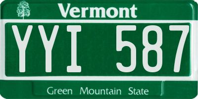 VT license plate YYI587