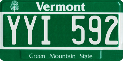 VT license plate YYI592