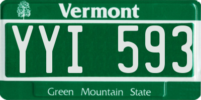 VT license plate YYI593