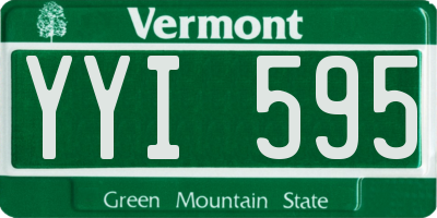 VT license plate YYI595