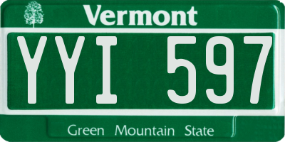 VT license plate YYI597