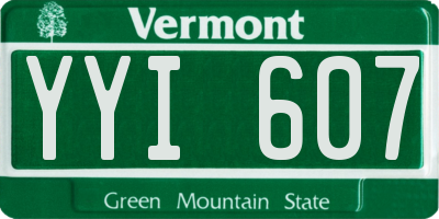 VT license plate YYI607