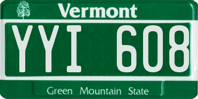 VT license plate YYI608