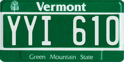 VT license plate YYI610