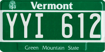 VT license plate YYI612