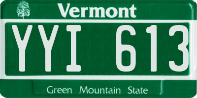 VT license plate YYI613